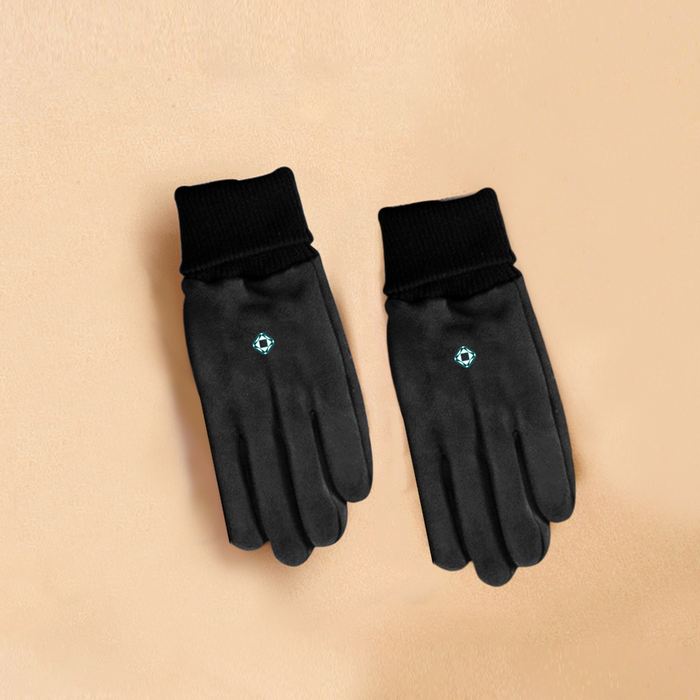 Custom Unisex Suede Gloves Winter Gloves With Sensitive Touch Screen Fingers