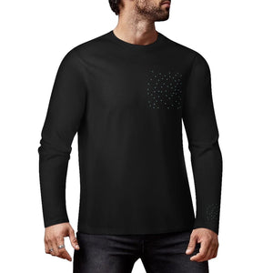 DTF 160gsm Cotton Men's Long Sleeve T-shirt (Front+Sleeve Printing)